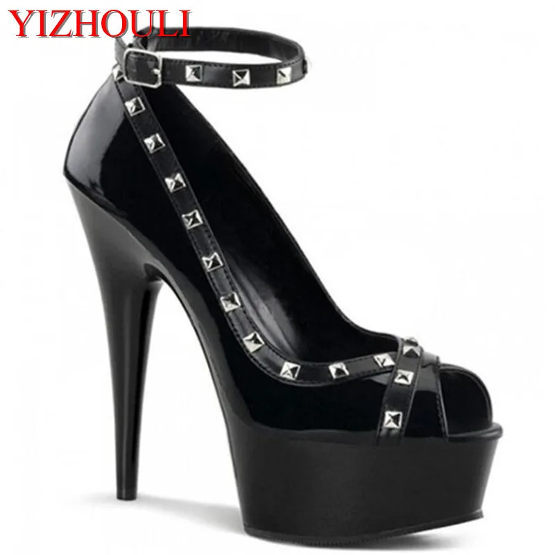 New Spring and Autumn open toe super high-heeled shoes, model stage performance sexy thin heel 15cm high heel single shoes