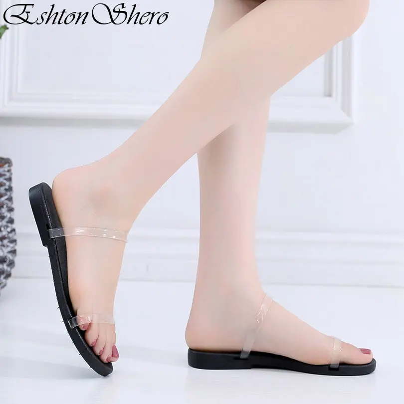 

EshtonShero Summer womens shoes pu Round Toe Slip On Cut Outs Concise Fashion White Sandal Ladies Wedding Shoes Size 4-9