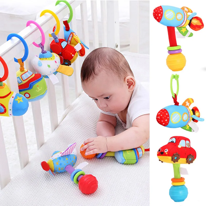 

Cartoon Baby Rattle Toys Car Rocket Newborn Baby Boy Girl Hand Bell Toys 0-12 Months Infant Baby Stroller Bed Toys Speelgoed