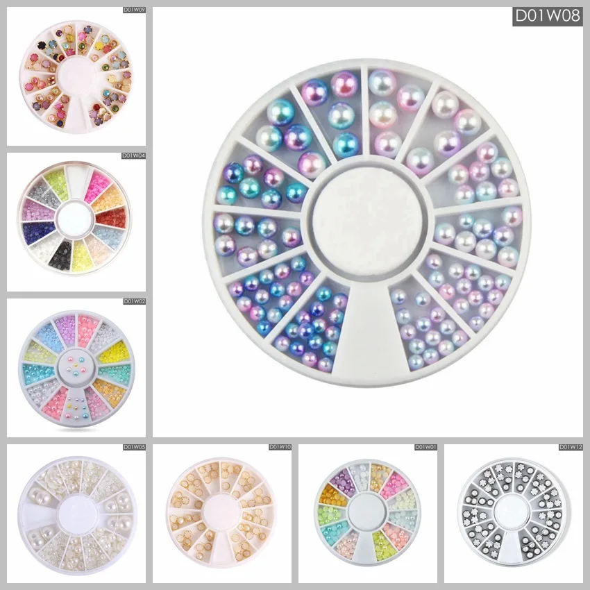 

1-6mm Colorful Crystal 3D Clothing Nail Art Decoration adhesive Rhinestones Silver Flatback Rhinestones Glitter Gems 12Kinds
