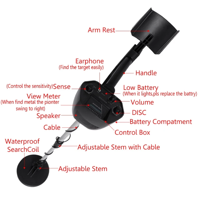 MD-4030 металлоискатель Подземный золотоискатель Регулируемая длина Охотник за сокровищами