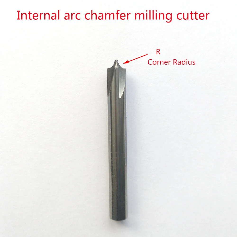 

1pc 6mm with corner Radius R0.5/R1/R1.5/R2/R2.5 4flutes HRC50 carbide Internal arc Chamfer milling cutter endmills router bit