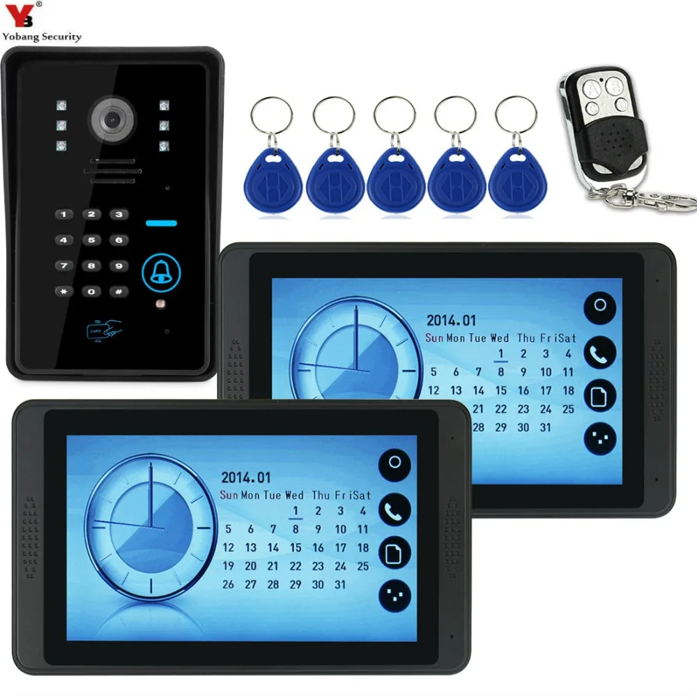 

5 RIFD Card/Password Code Unlock Door Camera Video Door Phone Video Doorbell RFID Control Apartment Intercom System