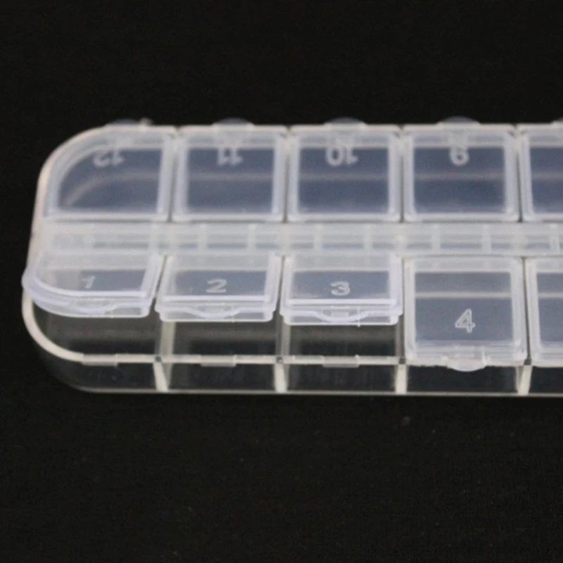 Пластиковая коробка для ювелирных изделий Органайзер Дисплей Коробка для хранения сережек Чехол Держатель 12 съемных прозрачных бусин хрустальные ювелирные изделия аксессуары