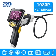 PROSTORMER 4,3 дюймов 8 мм промышленный эндоскоп 1080P Инспекционная камера для инструмента для ремонта авто IP67 водонепроницаемая змеиная трубка Borescopes