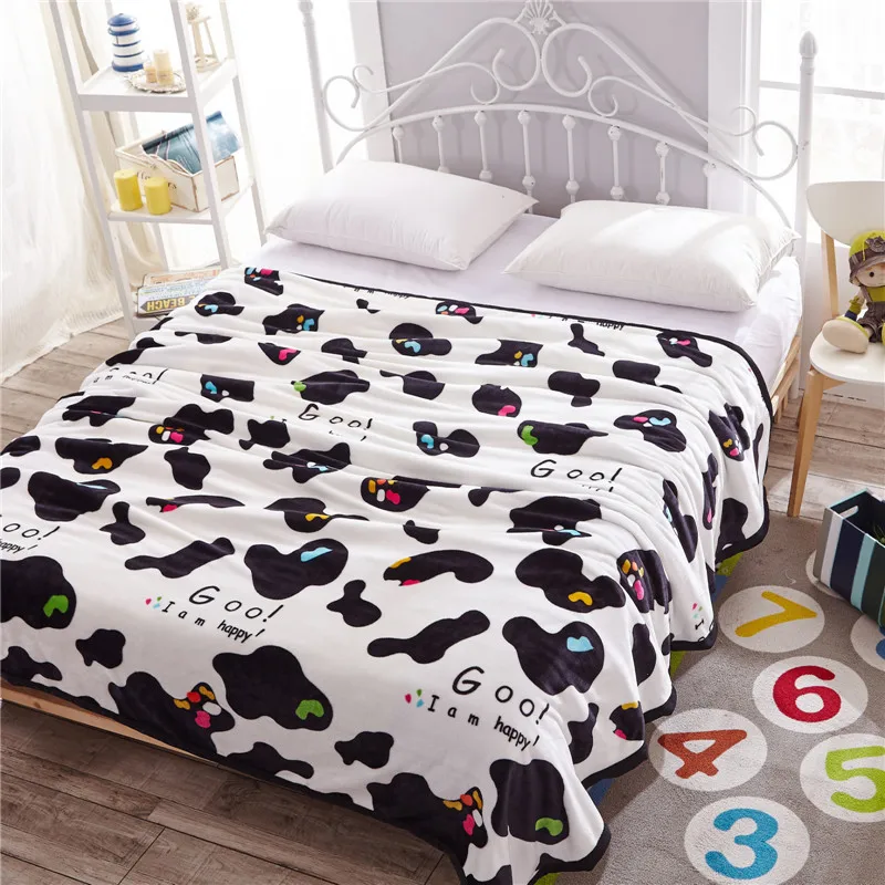 Black And White Cute Cowhide Bedding Set 4PCS Duvet Cover set+Bed Sheet