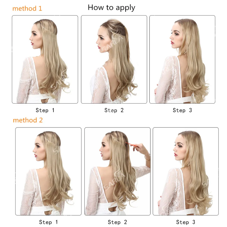 Sarla 200pcs Lot 14 16 18 Wire Hidden Halo Hair Extension For