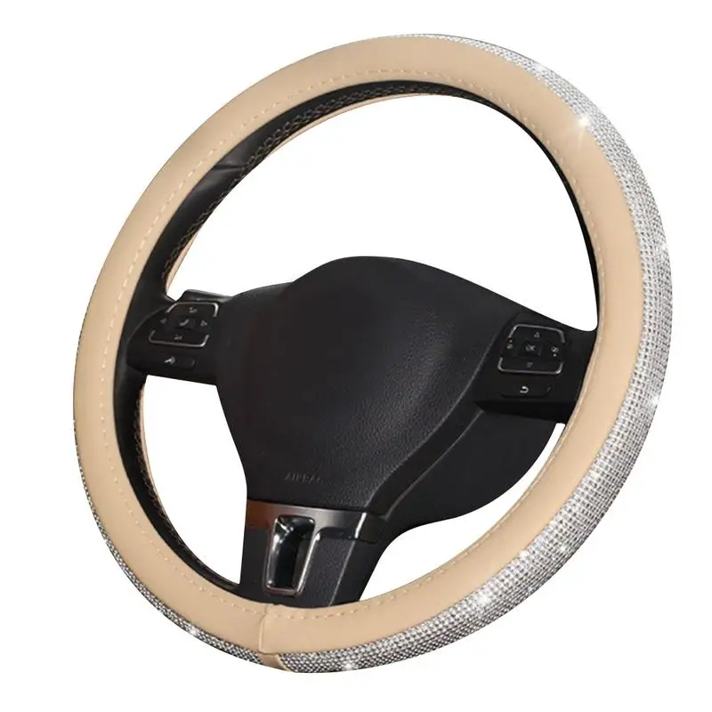 

Rhinestone Steering Wheel Cover Car Set Fashion Four Seasons Universal Full Rhinestone Handle Cover General Purpose