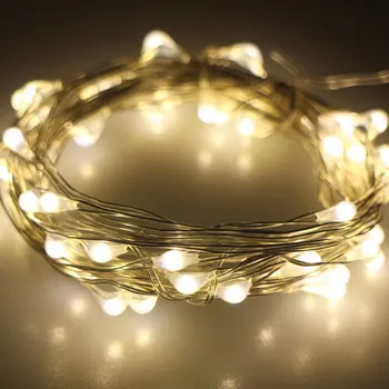 

5M 50LED Silverr Wires Battery power String Fairy Lights 8 Modes Remote Control Dimmer Lampara For Chrismas Garden Decoration