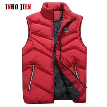 

New Brand Vests Men Casual Stand Collar Sleeveless Solid Men's Jackets Spring Autumn Cotton Padded Vest Coat Male Outer Overcoat