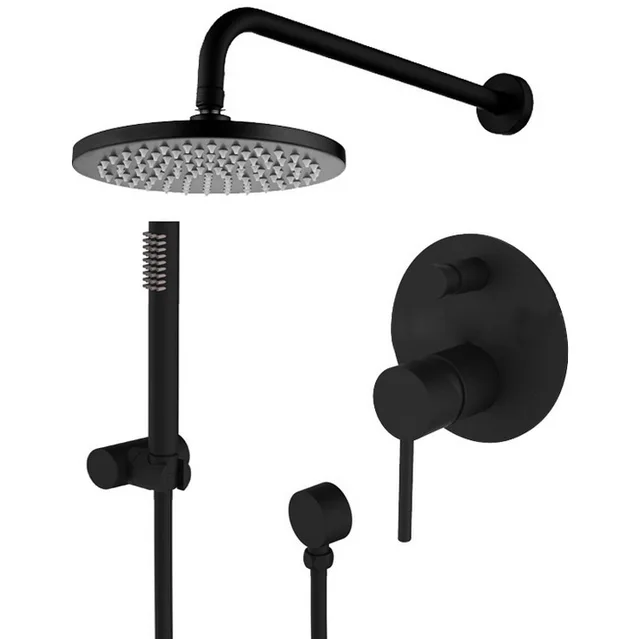 Br Black Shower Set Bathroom Faucet Wall Arm Diverter Br Black Shower Set Bathroom Faucet Wall Arm Diverter Mixer Handheld Spray With 8