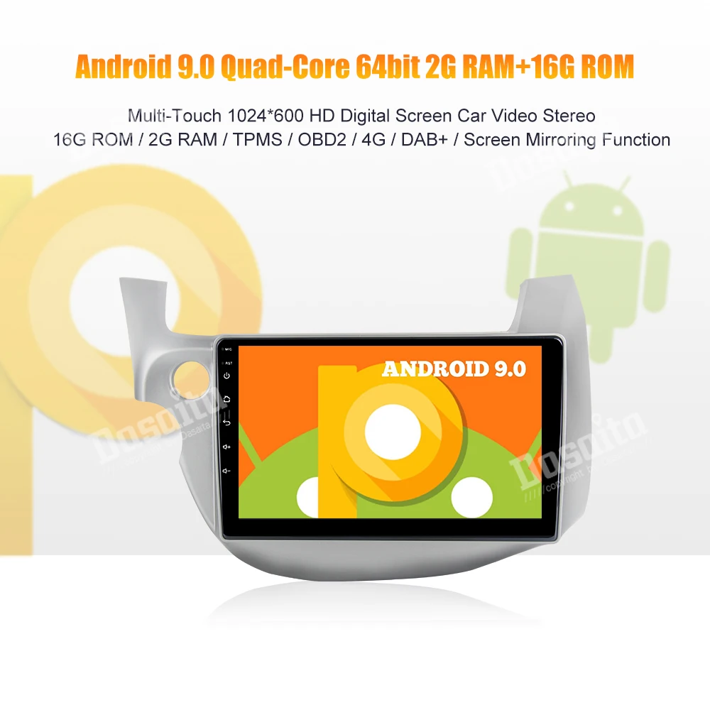 Clearance Android 9.0 Car 2 din GPS Navigator for Honda Fit 2008 2009 2010 2011 2012 GPS car multimedia Bluetooth 10.2" IPS  Screen 0