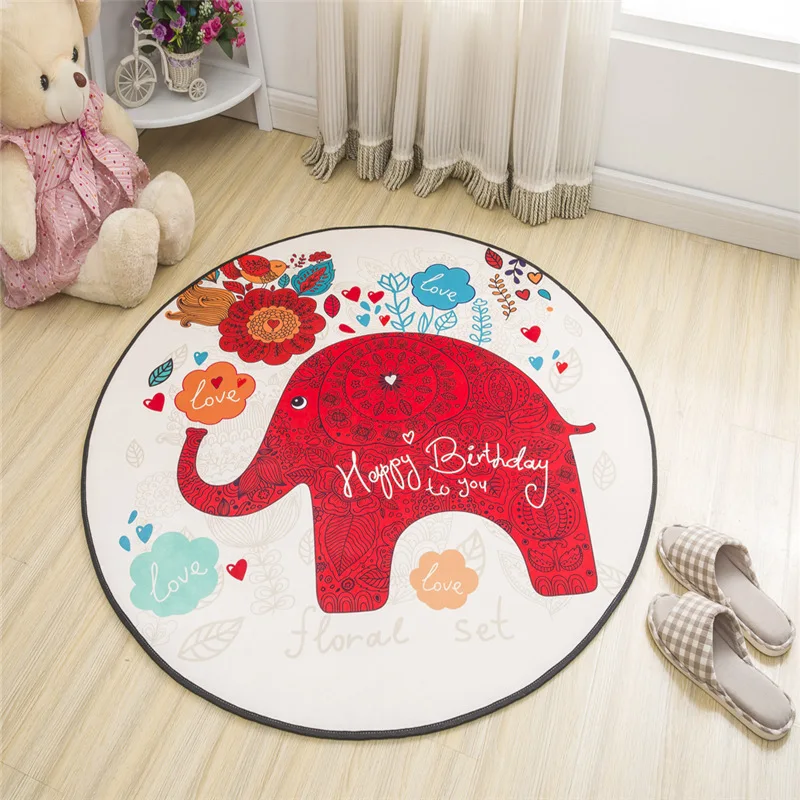 

Christmas Series Decro Cartoon Round Carpet Waterproof Home Doormat Kitchen Mat Hall Rug Baby Gym Activity Playmat New Year Gift