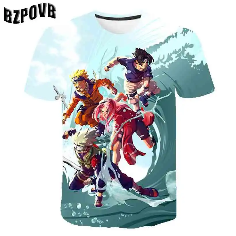 New Fashion Casual Breathable Short Sleeve T-shirt Mens Fashion 3D Print Nautical King and Naruto Pattern Shirt Short Sleeve Te - Цвет: 2072