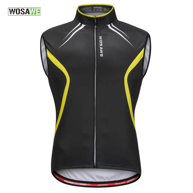 

WOSAWE Cycling Vest Tank Top Cycling Corta Viento Hombre Ciclismo Sleeveless Gilet Bike Clothing Motocross Men Reflective Wind