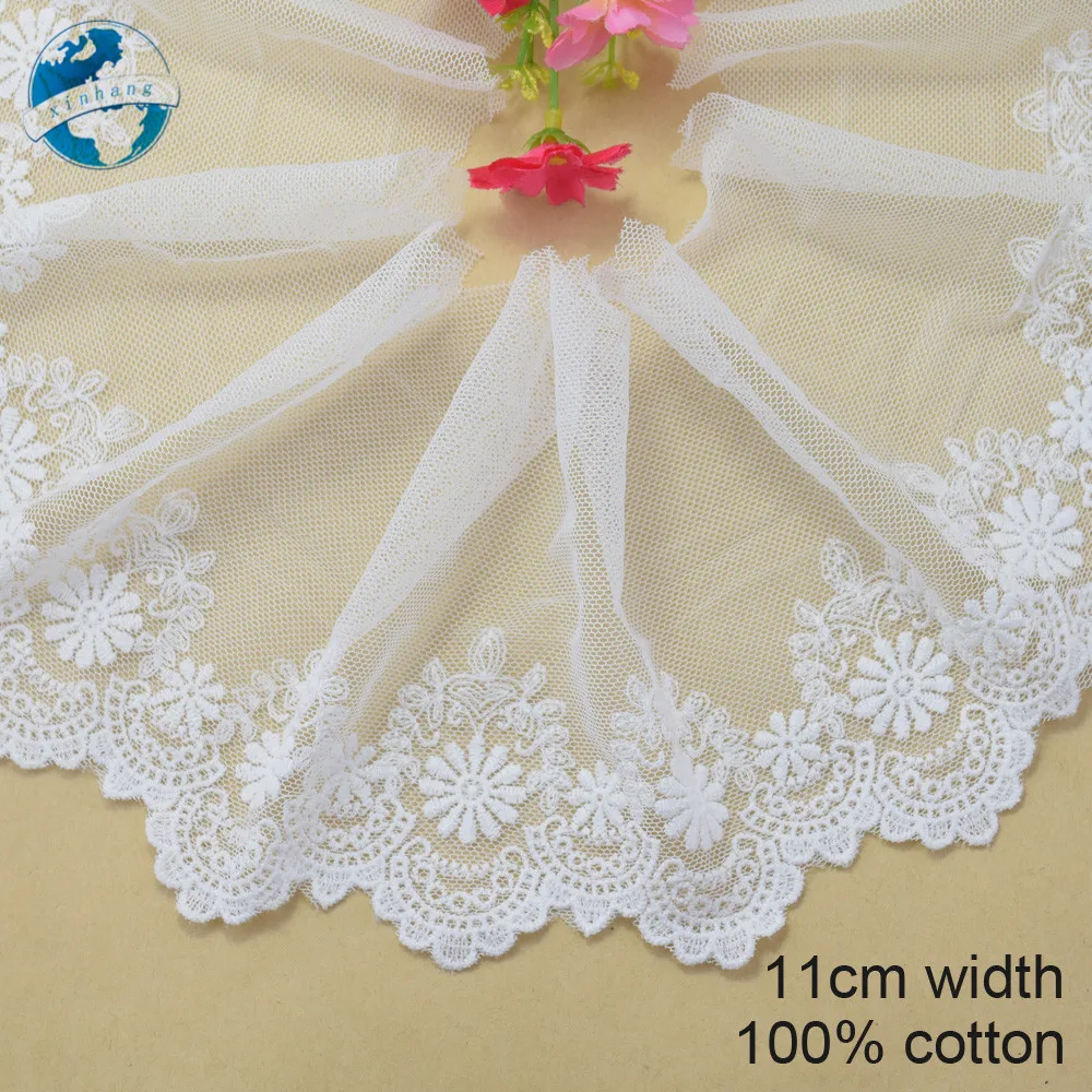 Nastro In Pizzo Raso Latte Largo 10 Cm - Vintage Con Ricamo Grigio Scuro - Per Cucito, Artigianato, Decorazioni Matrimonio - 4