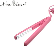 NewView Mini Hair straightener Iron Pink Ceramic Straightening Corrugate Curling Iron Styling Tools Hair Curler