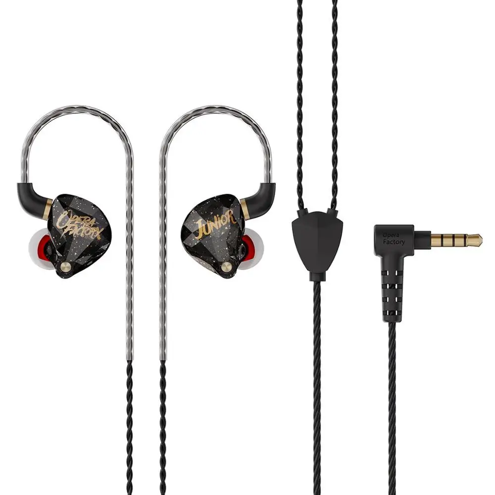 AK OperaFactory OS1 In-Ear Monitor 10 мм графеновые мембранные динамические наушники HIFI бас поп-гарнитура наушники 5N OFC кабель - Цвет: Black