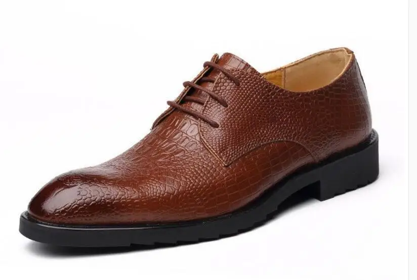 Black Appartements Homme Vache Cool Véritable Casual Chaussures D'affaires En Respirant Cuir Européenne Adultes 2018 brown Nouveau Crocodile Robe De wnFCaPxTq