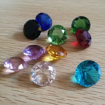 

25pieces Mixed Colors Diamond 20mm Paperweights Wedding Crystal Cut Glass Home Decor Gifts