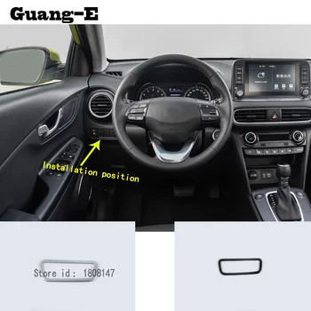 

For Hyundai Kona Encino Kauai 2017 2018 2019 2020 car sticker cover front head fog light switch trim frame lamp parts 1pcs
