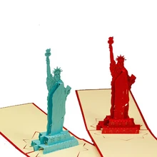 10 шт./лот) Корея креативная трехмерная бумага для поздравительных открыток резьба статуя свободы на заказ подарок на день рождения