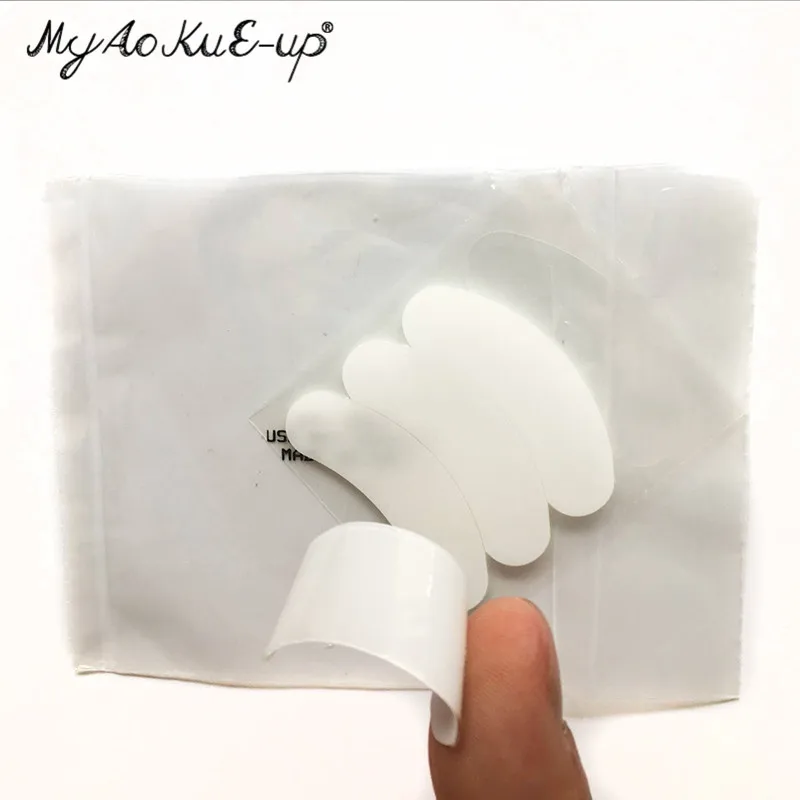Pacotes de Extensão Pestanas sob Pad Bloco de Papel Silicone Transparente Liso Olho Fino Remendo Enxerto Pestana Extensão 5.3*1.5 cm 50