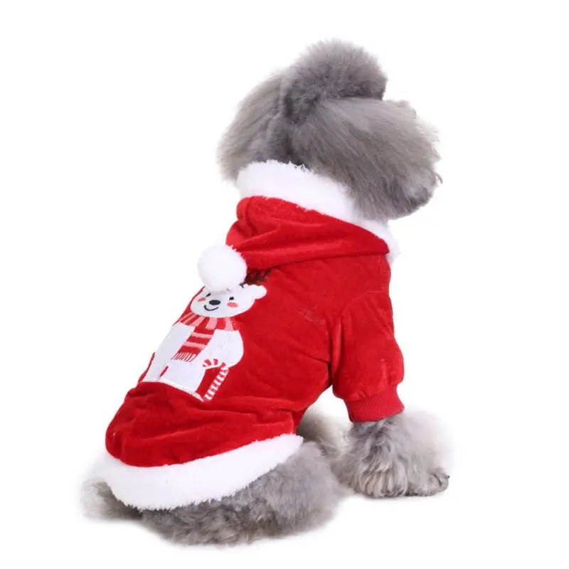 Зимнее теплое рождественское пальто для собак, Новогодняя одежда с рисунком рождественской елки, куртки для домашних животных и собак
