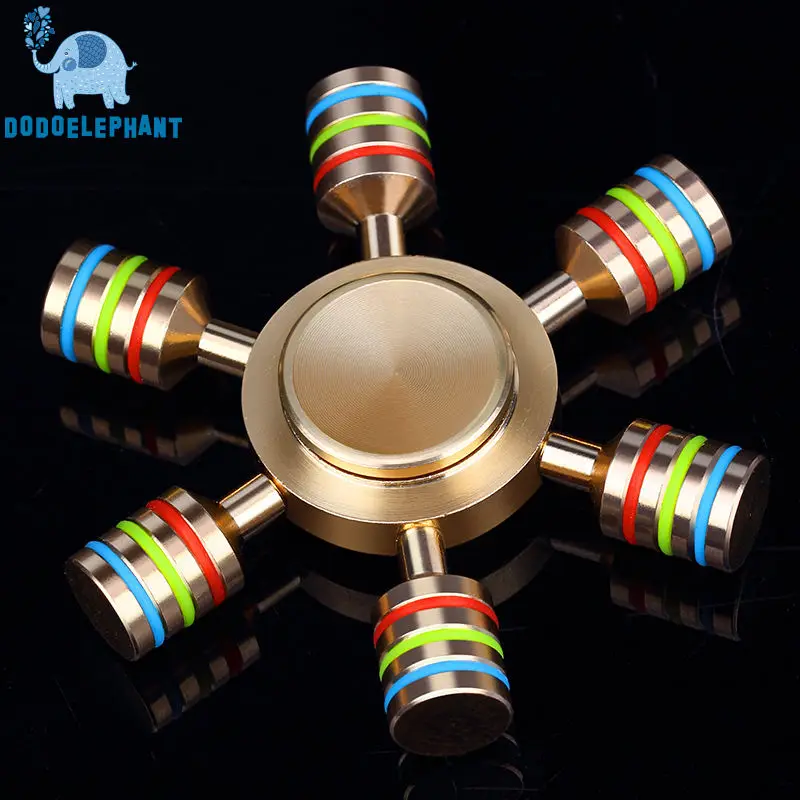 DODOELEPHANT JX 6 Fidget Spinner Hand Fidgets Spin Brass Metal For ADD ADHD Autism Kids Adult
