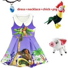 Новое платье Monana платье для маленьких девочек Моана ожерелье платье без рукавов игрушки костюмы дети Mona Vaiana платья для девочек coplay