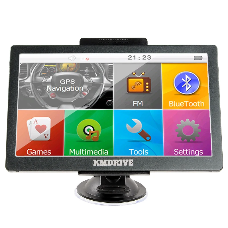 KMDRIVE 8GB 7” Touch Screen GPS Navigation with Bluetooth & AV-IN Support