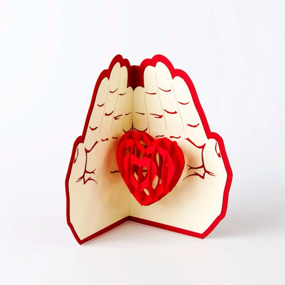 3D всплывающие романтическое приглашение на свадьбу любовник День Святого Валентина открытки, поздравительная открытка лазерная вырезка своими руками новогодний декор подарки