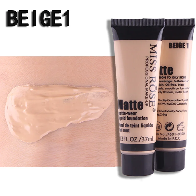 

Miss Rose face makeup matte liquid foundation waterproof mositurizing brighten face concealer cream 10 colors bb cream MS073