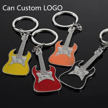 

Color Guitar Model Key Chain Key Ring Metal Zinc Alloy Accessory Key Charm Pendant Car Auto Key Chains Gift Custom LOGO 3pcs/lot