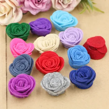 

Wholesale 50PCS/Lot Non Woven Flet Fabric Rose Flowers Flatback Handmade Floral Button Patch Sticker Roses Fit Girls Hair Clips