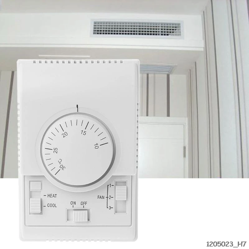 

AC 220V Room Mechanical Thermostat Control Switch Air Conditioner Fan Coil Temperature Controller