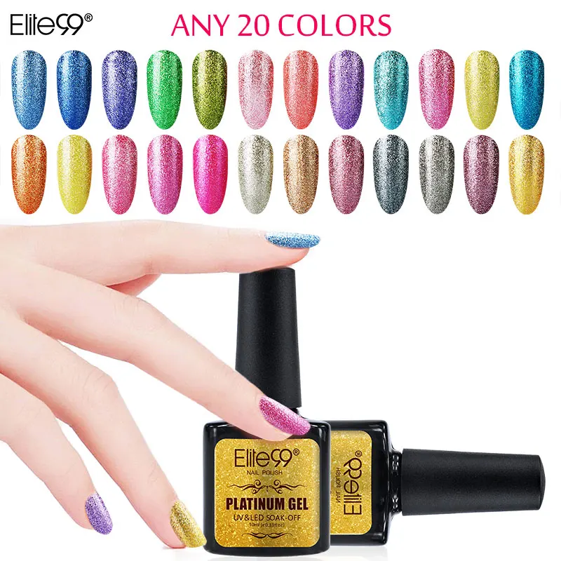 Elite99 Pick Any 20pcs Cheap Nail Polishes Shiny Effect Gel Polish