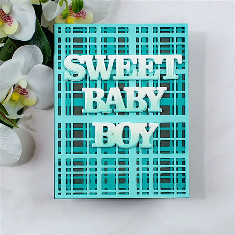 InLoveArts DIY Сладкий для маленьких мальчиков буквы металлический трафарет баннер Craft