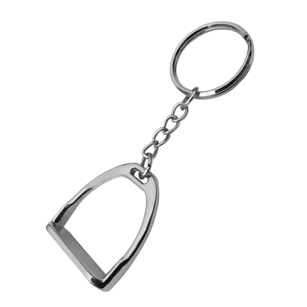 Lightweight Zinc Alloy Equestrian Stirrup Keyring Hanging Ornament Keyfob Keychain for Women Men Business Bag Hand Bag 