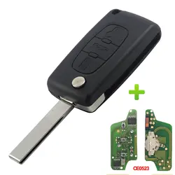 Дистанционный ключ для автомобиля чехол оболочка Fob + чип для Citroen C2 C3 C4 C5 C6 C8 XSARA пика peugeot 107 207 307 308 407 408 507 607 CE0523 3 B
