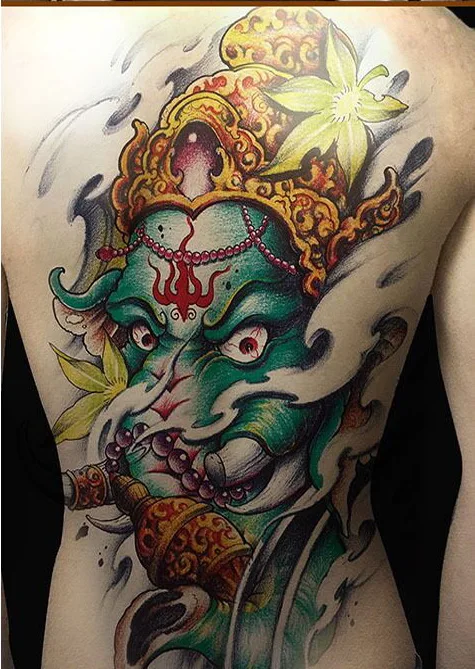 Высокое качество супер большая поддельная татуировка на всю грудь спина Временные татуировки водонепроницаемый феникс птица карп дракон цветные Большие Татуировки - Цвет: X32