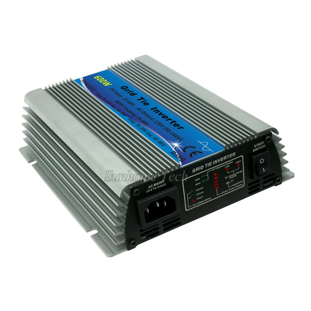 600 Вт Чистая синусоида mppt микро с сеточным управлением инвертор, 22-60V DCto120V или 230V AC для солнечные ФЭ-панели