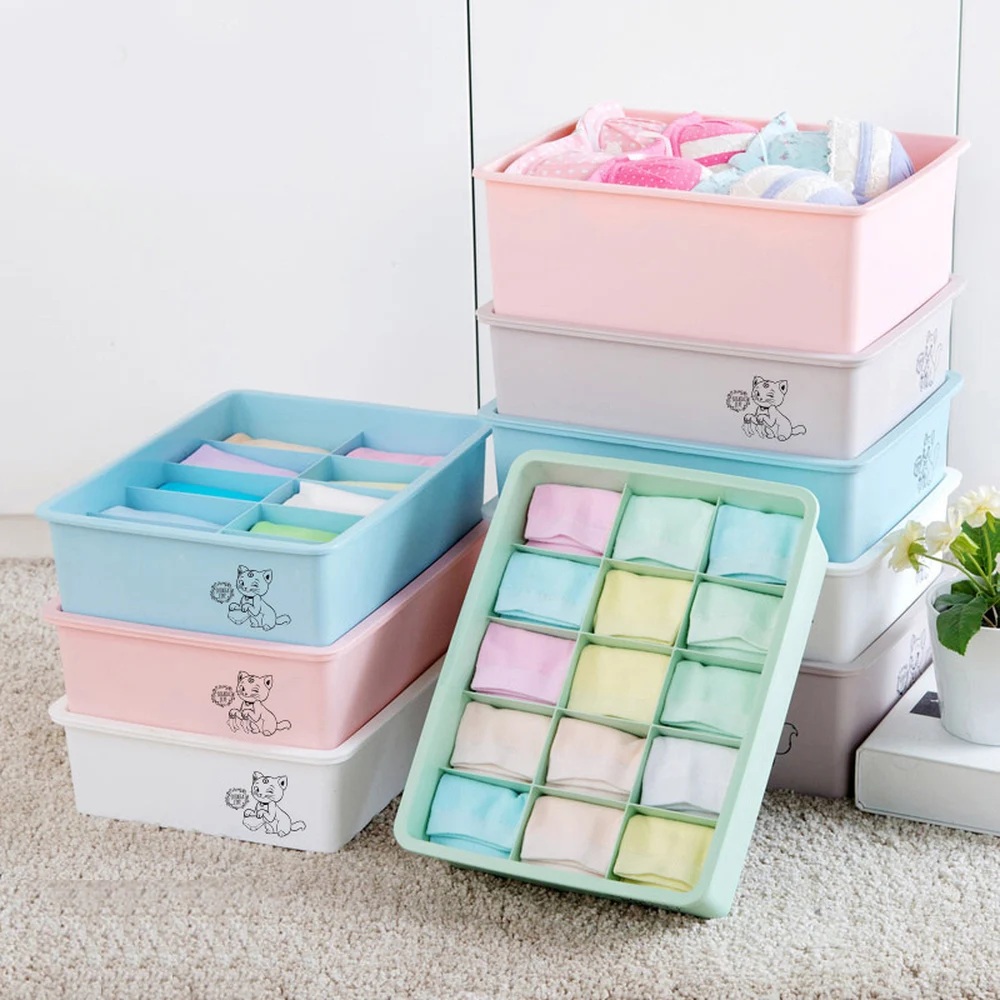 Household Plastic Wardrobe Underwear Storage Box Drawer Underwear