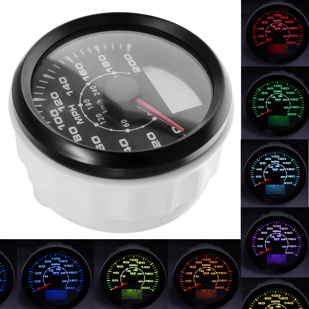 

8 Back-lights Boat Car GPS Speedometer Digital LCD Speed Gauge Odometer Course with GPS Antenna