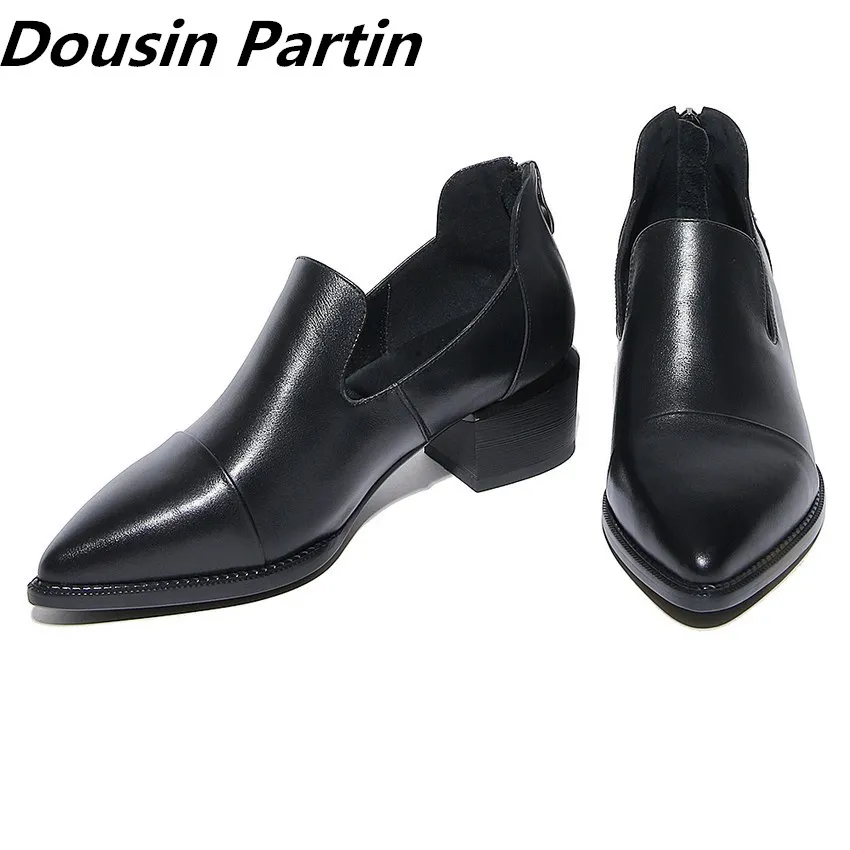 Dousin Partin/Новые модные женские туфли-лодочки на квадратном каблуке с острым носком
