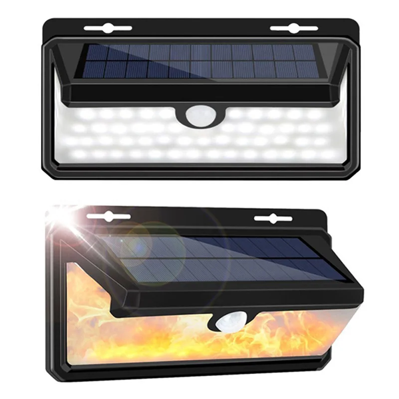 

Three-Sided Luminous Solar Flame Wall Lamp 3 Modes Wireless Motion Sensor Light Human Body Induction Wall Lamp