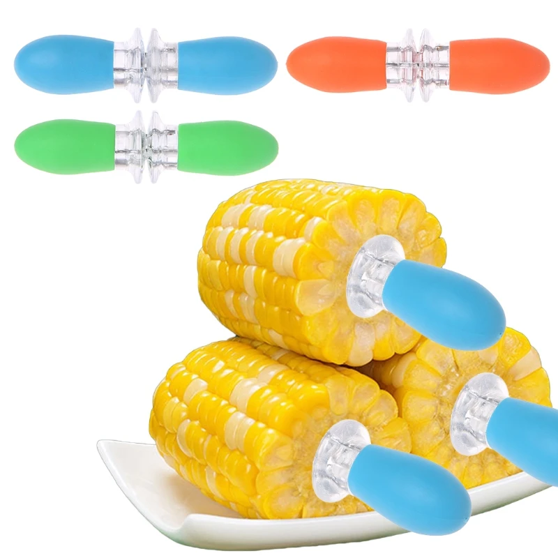 

2pcs Safety Corn on the Cob Holder Skewers Needle Prongs Fork Picks BBQ Party Hand Tools