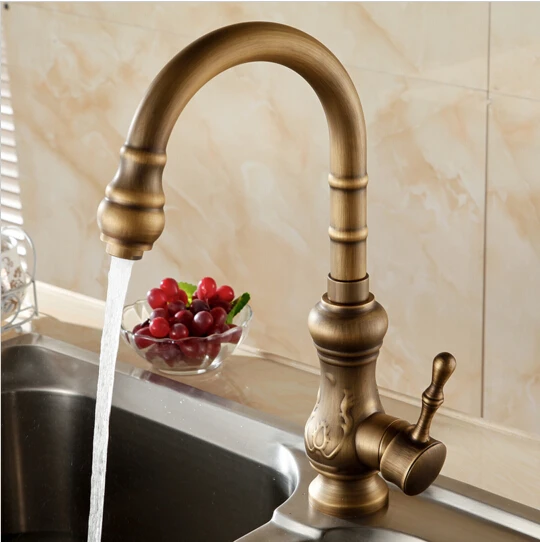  New Arrival Antique brass kitchen faucet bronze finishwater tap kitchen Swivel Spout Vanity Sink Fa - 33031768451