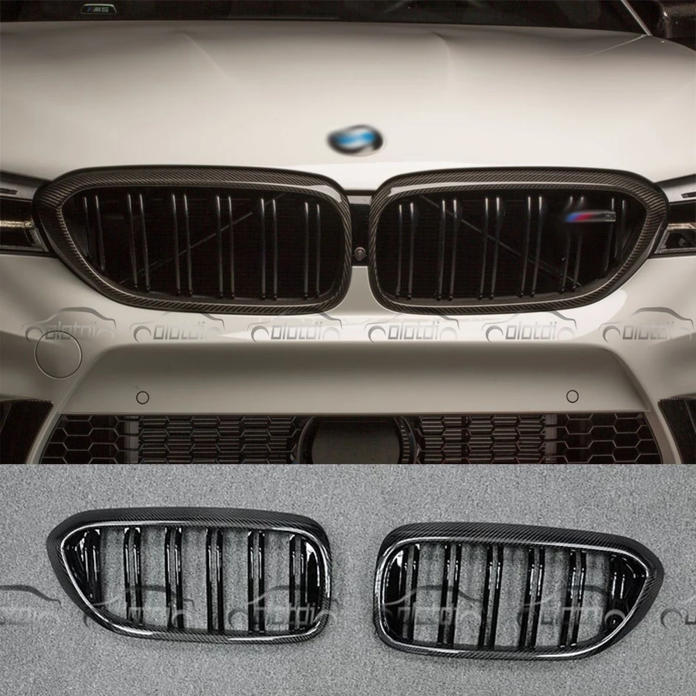 G30 M5 Style Car styling Kidney Real Carbon Fiber& M-color Auto Front Racing Grills Grille for BMW G30 F90 M5 New 5 Series
