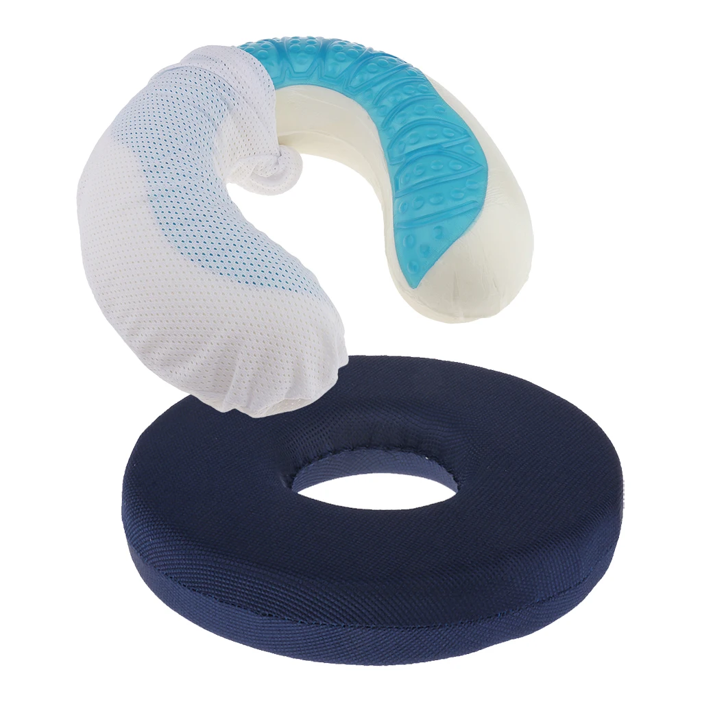 Strong Support Foam Cushion Wheelchair Seat Bedsore Hemorrhoids Pad + Memory Foam Gel Cool U Shaped Travel Pillow